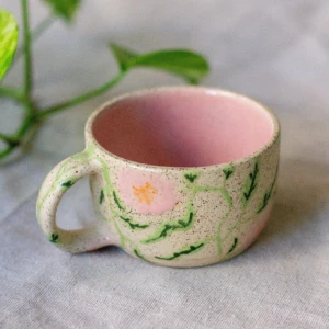 Pink Flower Coffee Mug 200 ml