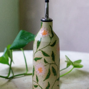 Pink Flower Oil Dispenser 390 ml