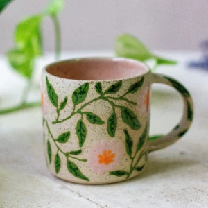 Pink Flower Coffee Mug 300 ml
