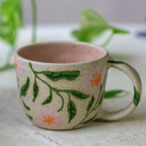 Pink Flower Coffee Mug 250 ml