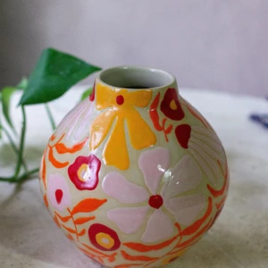 Bold Blossom Vase Orange
