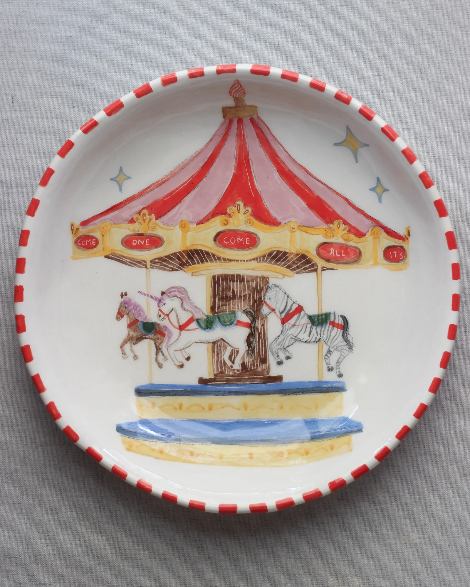 Carousel pasta plate by Dirt Person Ceramics