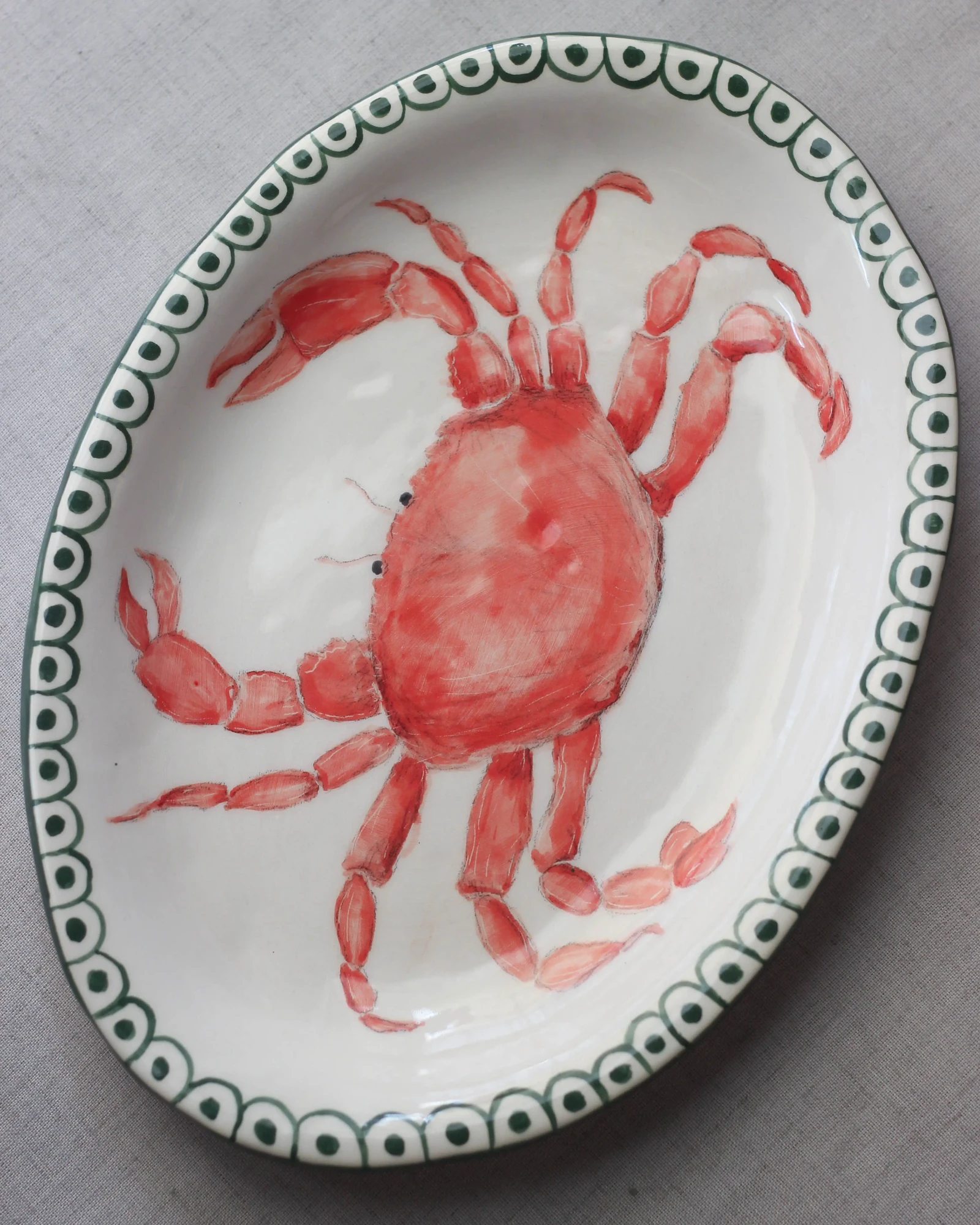 Red Crab Platter by Dirt Person Ceramics