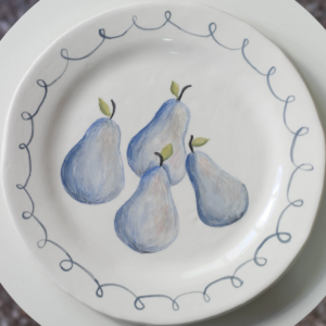 Blue Pears Plate by Dirt Person
